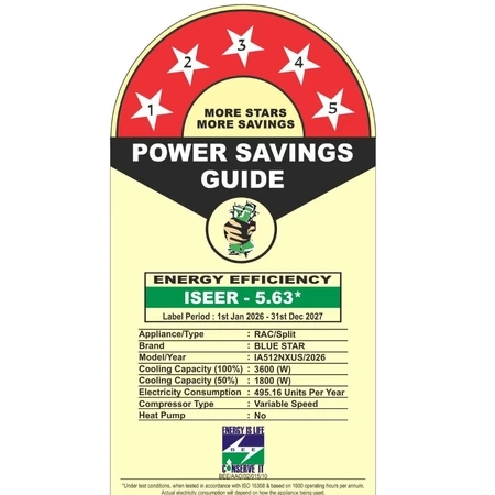 Blue Star IA512NXUS 1 Ton 5 Star Inverter AC