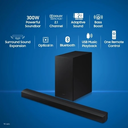 Samsung HW-C45E 300W 2.1 Channel Soundbar with Wireless Subwoofer
